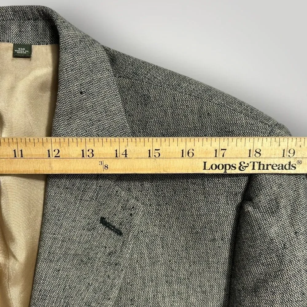 VNG ORVIS Men Blazer Sport Coat Two Button Casual Jacket 44R SILK Gray